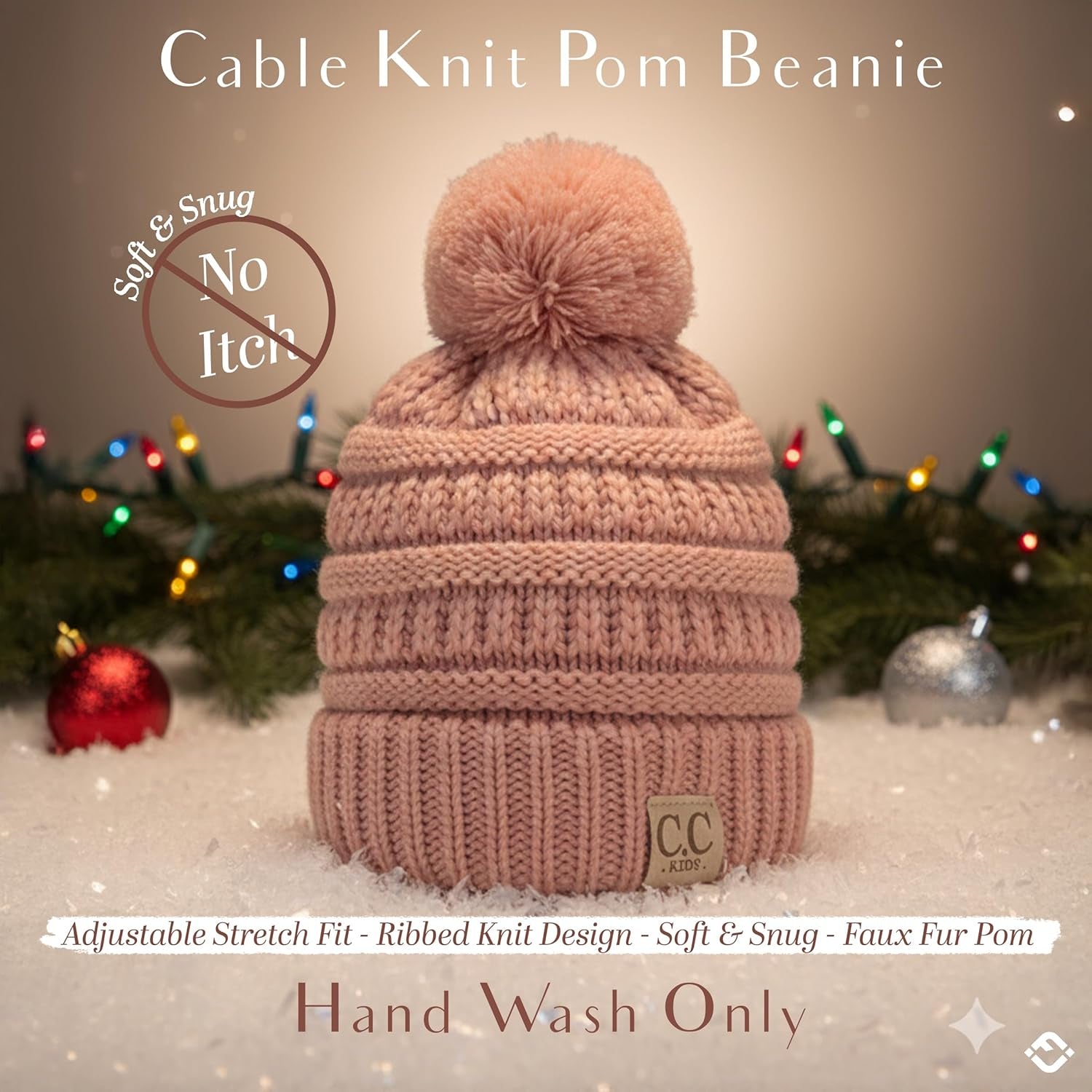 Toddler Pom Beanie – Kids Winter Hat for Ages 1–4, Baby Boy & Girl Knit Beanies, Warm Cozy Knit Snow Hats