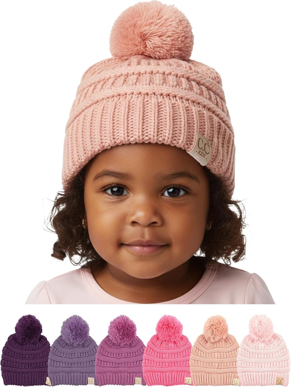 Toddler Pom Beanie – Kids Winter Hat for Ages 1–4, Baby Boy & Girl Knit Beanies, Warm Cozy Knit Snow Hats