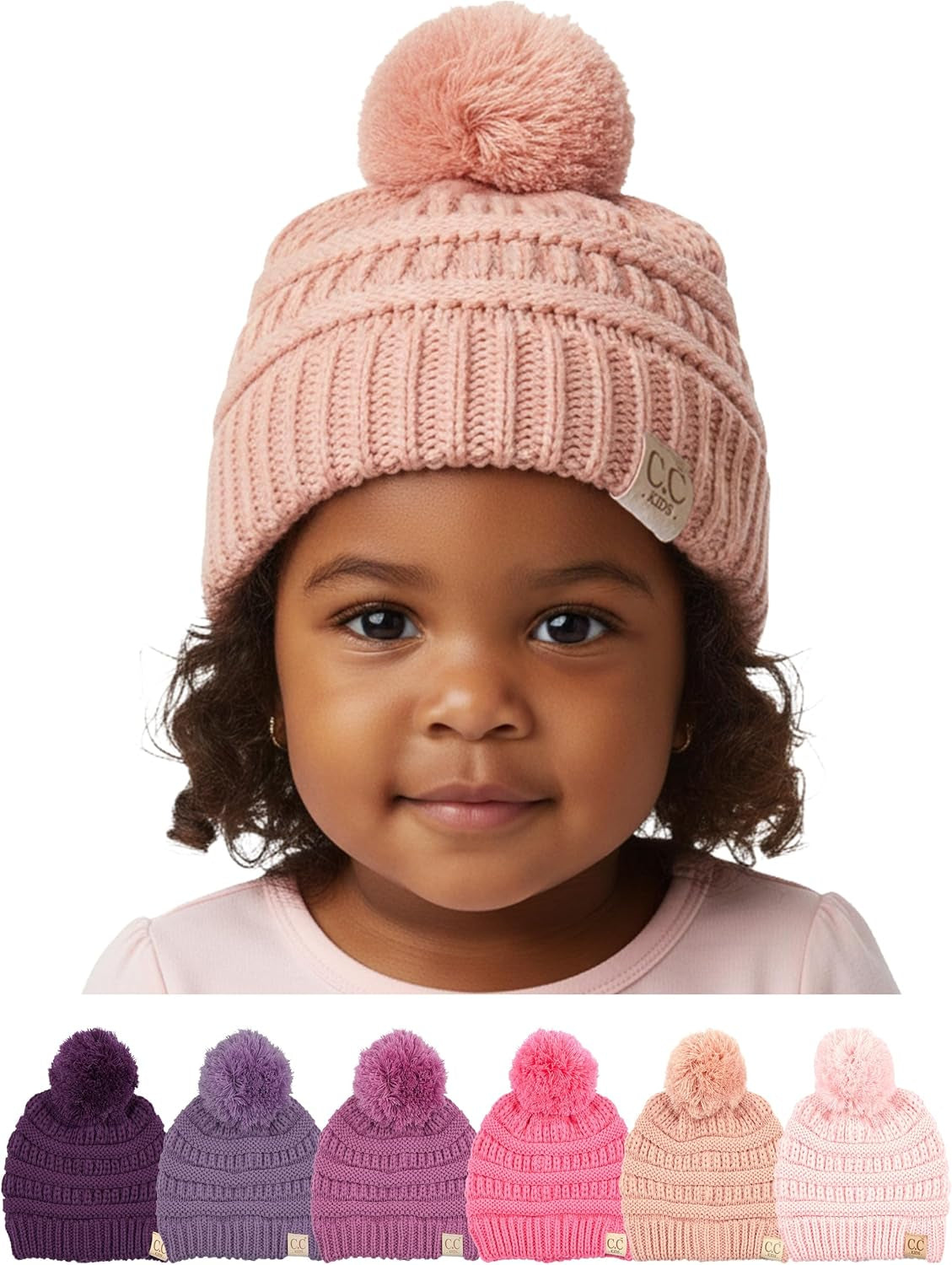 Toddler Pom Beanie – Kids Winter Hat for Ages 1–4, Baby Boy & Girl Knit Beanies, Warm Cozy Knit Snow Hats