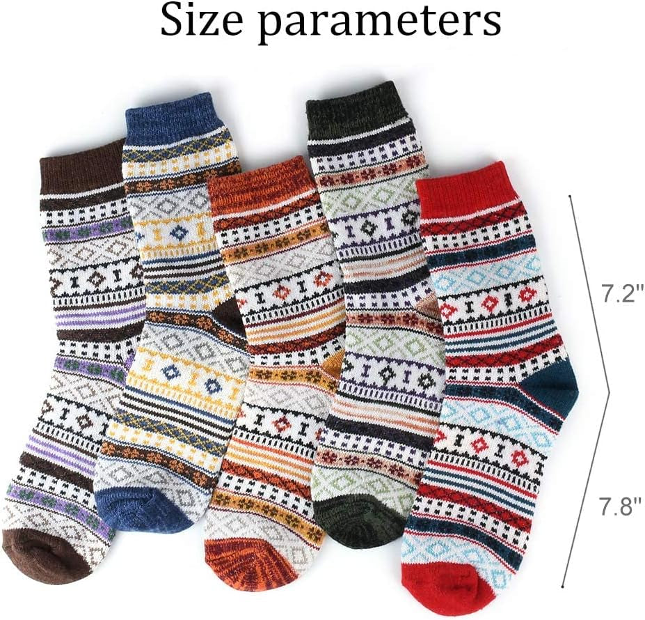 Women'S Winter Socks - Thick Wool Socks Soft Warm Casual - Gift for Women - 5 Pairs